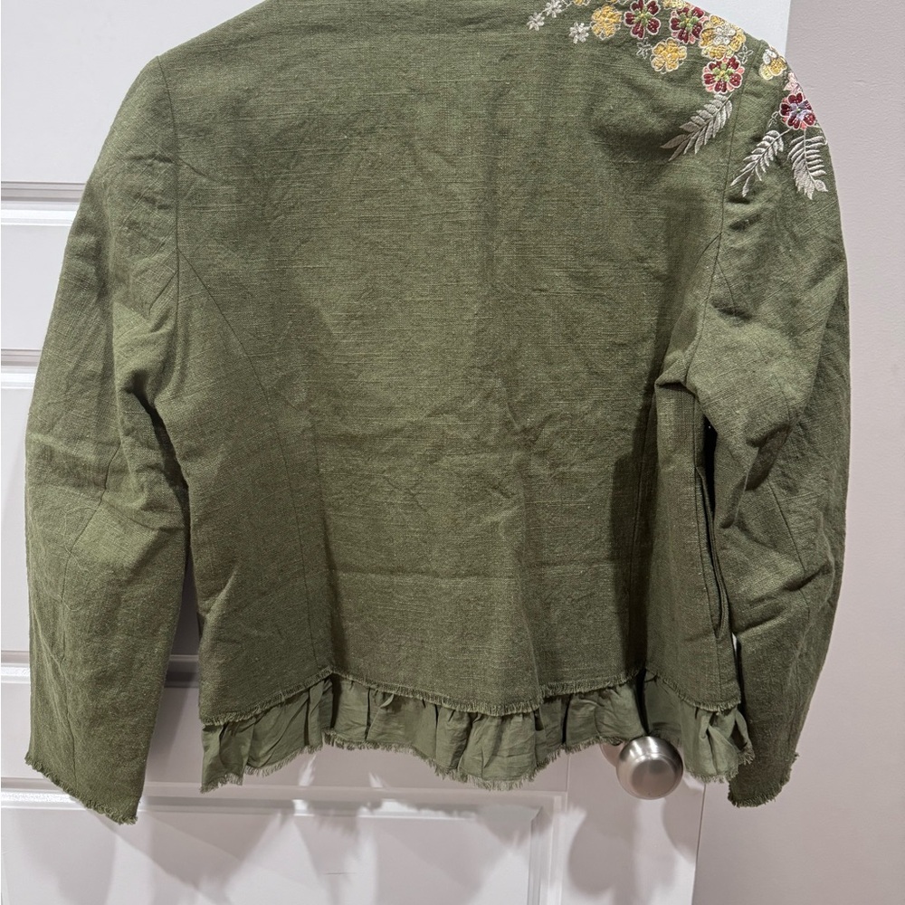 Sundance Women’s Tonala Olive Green Embroidered Blazer - Picture 2 of 4